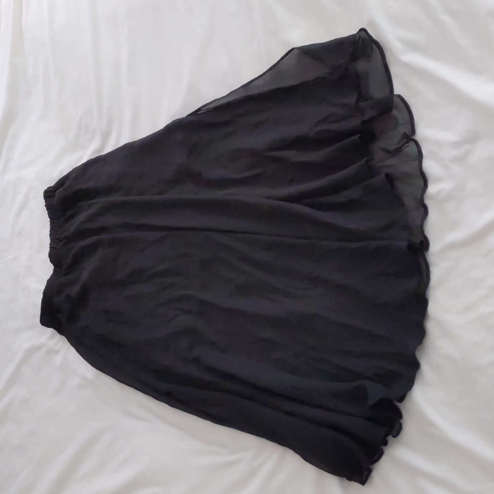 Sheer, black skirt